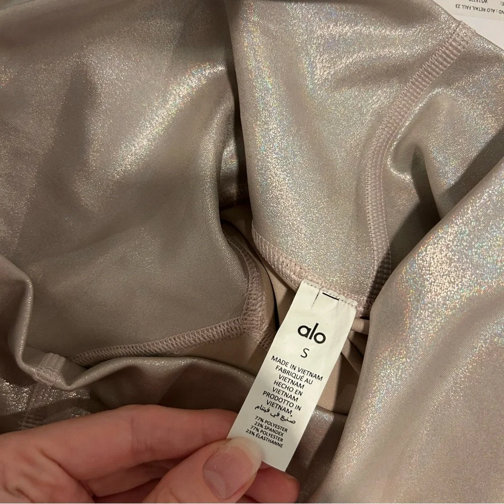 NWT RARE Alo Yoga Foil Airlift High-Waist Elongated Legging Pink Blossom Foil